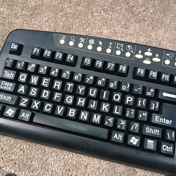 Zoom Text Large Print Computer Keyboard Usb - Picture 5 of 7